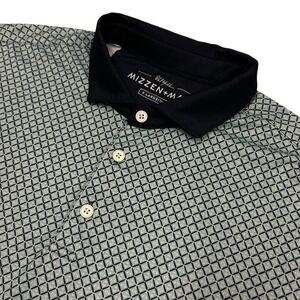 Mizzen Main Phil Mickelson Golf Polo Shirt Mens XL Blue Geometric Trim Stretch